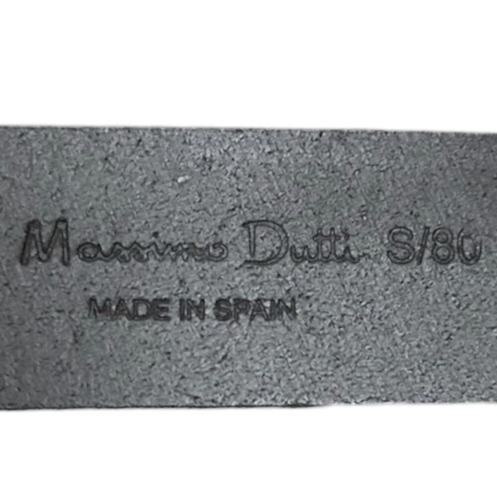 Massimo Dutti Black Leather Belt with Silver Clasp - Picture 3 of 4